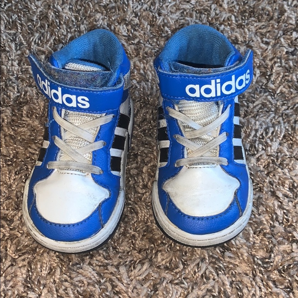 Blue and White Adidas